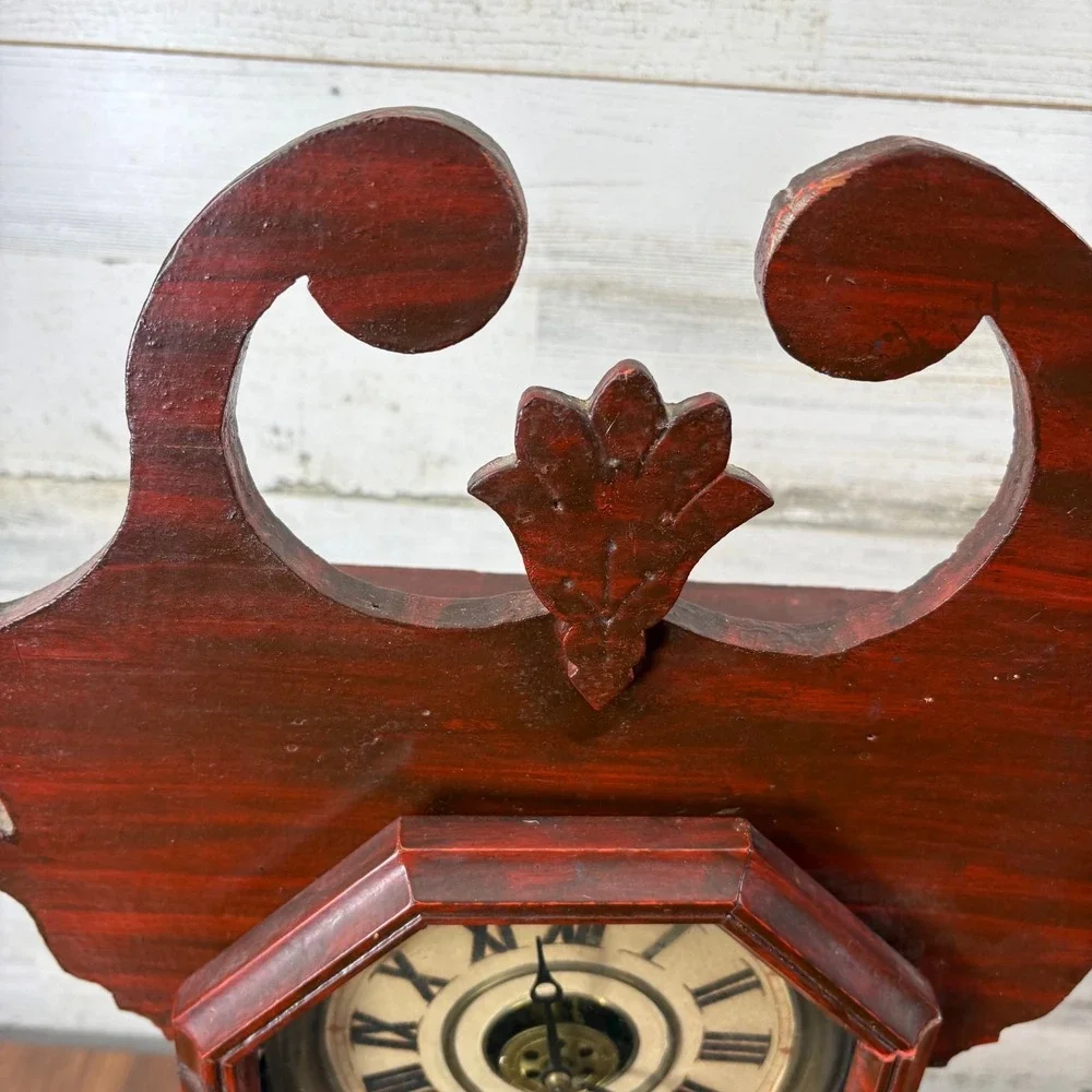 Antique E Ingraham Parlor Gingerbread Mantle Clock 1890's With Bell Alarm